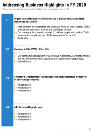 Annual Report For Firm In Non Profit Industry 2020 2021 Pdf Doc Ppt Document Report Template