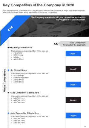 Annual report for utility company pdf doc ppt document report template