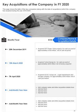 Annual report for utility company pdf doc ppt document report template