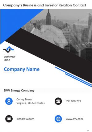 Annual report for utility company pdf doc ppt document report template