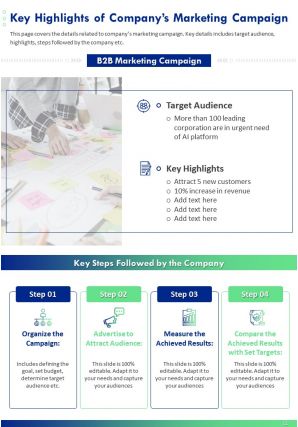 Annual report with photos and marketing details pdf doc ppt document report template