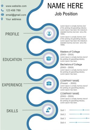 Attractive cv resume infographic ppt template