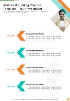 Audiocast funding proposal example document report doc pdf ppt