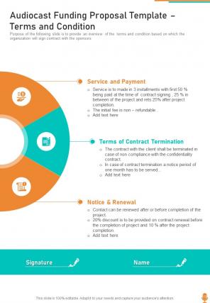 Audiocast funding proposal example document report doc pdf ppt