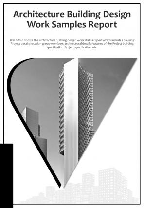 Bi fold architecture building design work samples document report pdf ppt template