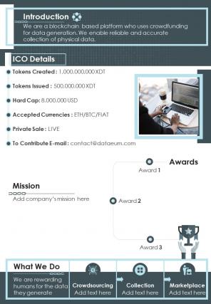 Bi fold based on database generation blockchain document report pdf ppt template