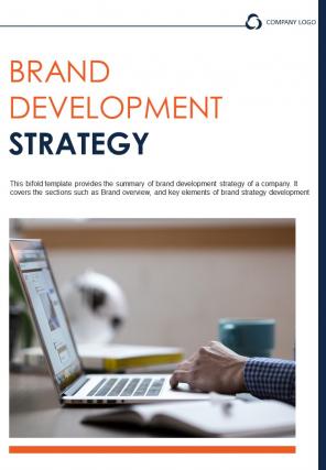 Bi fold brand development strategy document report pdf ppt template