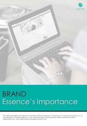 Bi fold brand essences importance document report pdf ppt template