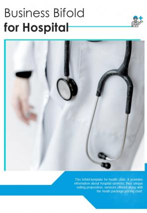 Bi fold business for hospital document report pdf ppt template