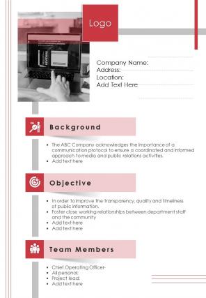 Bi fold company protocol background rules document report pdf ppt template