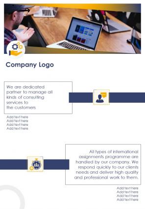 Bi fold company services portfolio document report pdf ppt template