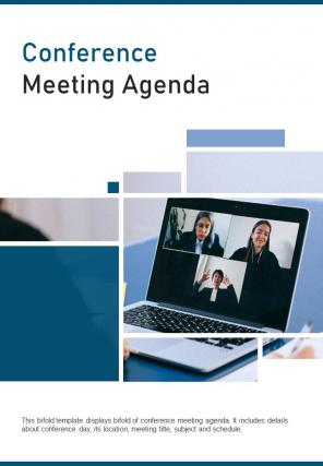 Bi fold conference meeting agenda document report pdf ppt template one pager