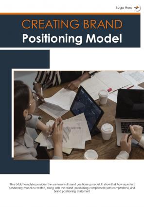 Bi fold creating brand positioning model document report pdf ppt template