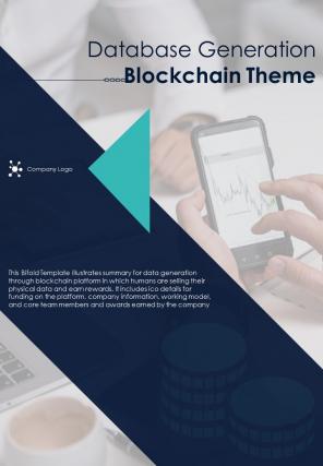 Bi fold database generation blockchain theme document report pdf ppt template