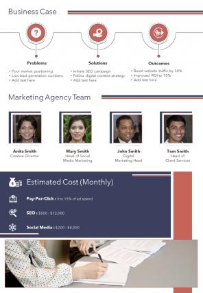 Bi fold digital marketing agency proposal document report pdf ppt template