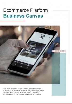 Bi fold ecommerce platform business canvas document report pdf ppt template