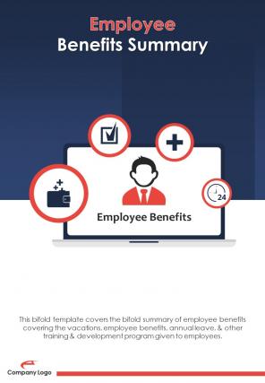 Bi fold employee benefits summary document report pdf ppt template