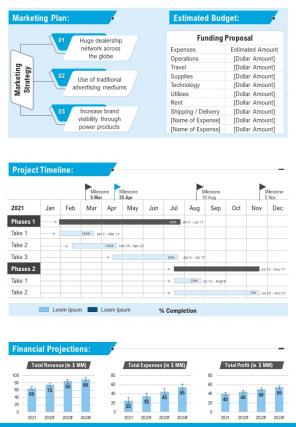 Bi fold funding or grant proposal for business management document report pdf ppt template