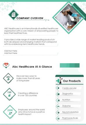 Bi fold healthcare company financial analysis document report pdf ppt template