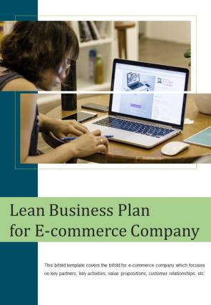 Bi fold lean business plan for e commerce company document report pdf ppt template one pager