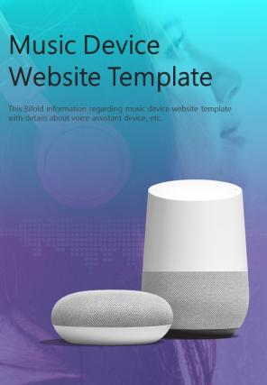 Bi fold music device website document report pdf ppt template