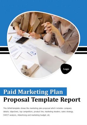 Bi fold paid marketing plan proposal template report document pdf ppt one pager