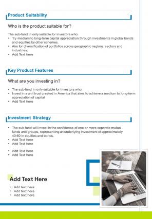 Bi fold product highlight sheet document report pdf ppt template