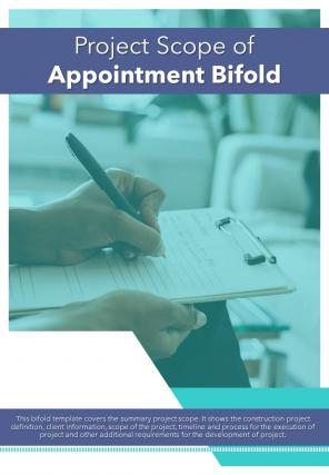 Bi fold project scope of appointment document report pdf ppt template