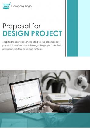 Bi fold proposal for design project document report pdf ppt template