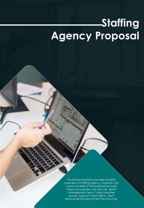 Bi fold staffing agency proposal document report pdf ppt template