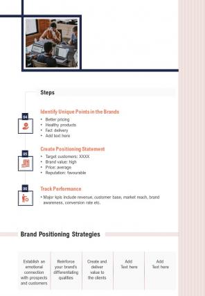 Bi fold steps in brand positioning strategy document report pdf ppt template