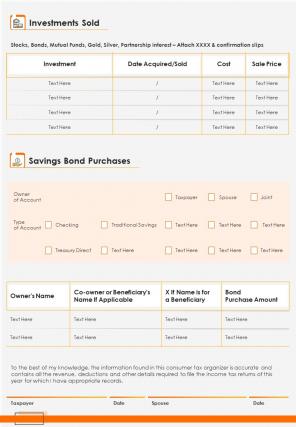 Bi fold summary tax preparation document report pdf ppt template