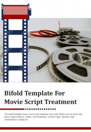 Bi fold template for movie script treatment document report pdf ppt one pager