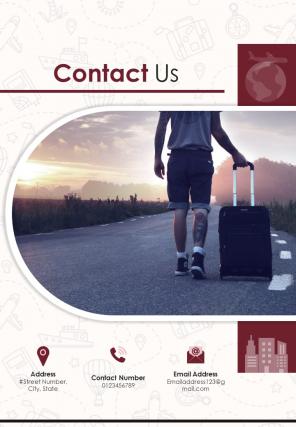 Bi fold travel agency proposal document report pdf ppt template