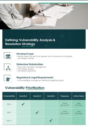 Bi fold vulnerability management process document report pdf ppt template