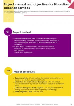 BI Solution Adaption Proposal Report Sample Example Document Interactive