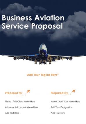 Business Aviation Service Proposal Sample Document Report Doc Pdf Ppt