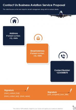 Business Aviation Service Proposal Sample Document Report Doc Pdf Ppt