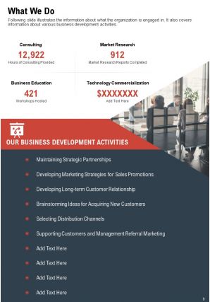 Business development annual report pdf doc ppt document report template