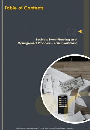 Business event planning and management proposal sample document report doc pdf ppt