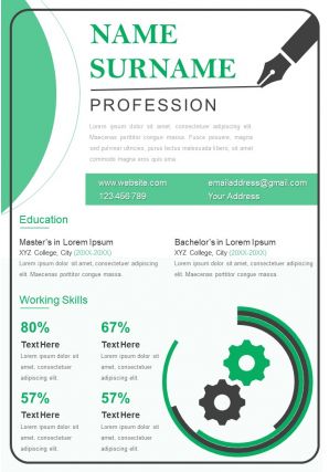 Business resume powerpoint template editable cv design