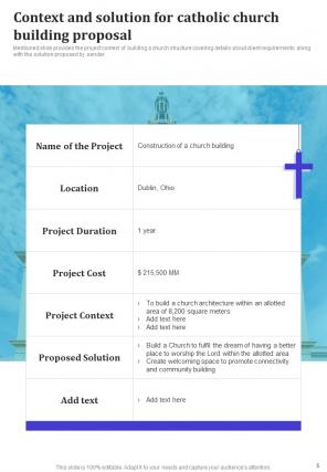 Catholic Church Building Proposal Report Sample Example Document