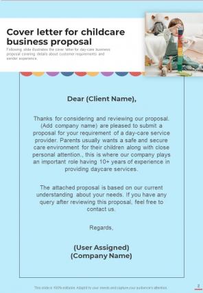 Childcare Business Proposal Report Sample Example Document