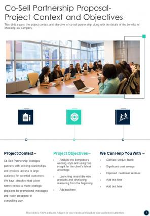 Co sell partnership proposal sample document report doc pdf ppt