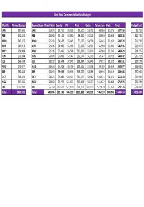 Commercialization Budget Excel Spreadsheet Worksheet Xlcsv XL Bundle V Good Multipurpose