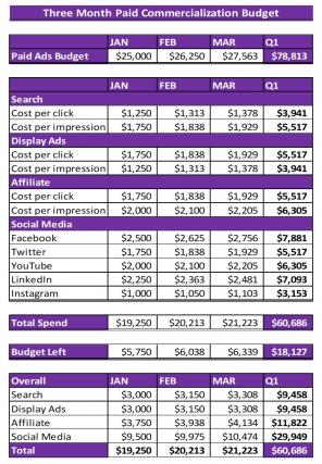 Commercialization Budget Excel Spreadsheet Worksheet Xlcsv XL Bundle V Analytical Multipurpose