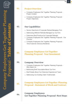 Company employees get together planning proposal example document report doc pdf ppt