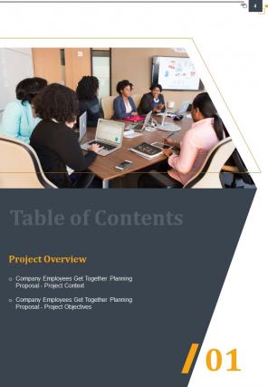 Company employees get together planning proposal example document report doc pdf ppt