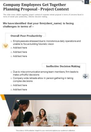 Company employees get together planning proposal example document report doc pdf ppt