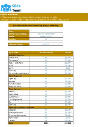 Corporate Budget Template Excel Spreadsheet Worksheet Xlcsv XL Bundle V Template Downloadable